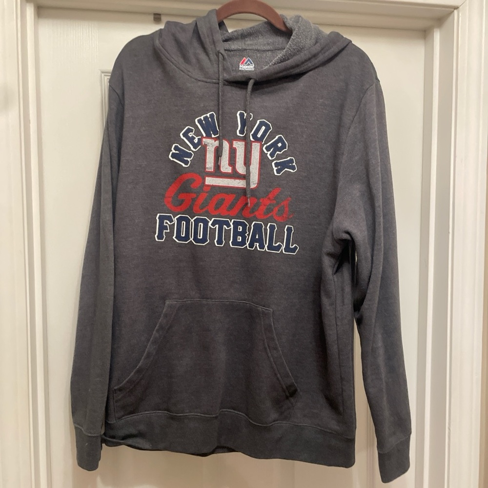 Majestic Gray New York Giants Hoodie